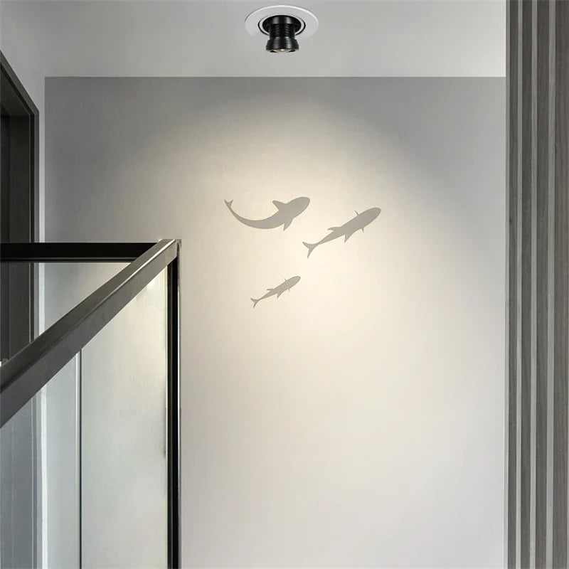 Nordic Fish Projection Ceiling Lights by Axya: Modern LED Fixtures for Living Room and Corridor