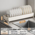 Stainless Steel Over Sink Drying Rack by Axyaa for Kitchen Countertop Draining and Storage