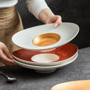 Axyaa Gold Ingot Straw Hat Plate: High-Grade Ceramic Western Restaurant Dessert Plate