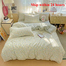 Axyaa French Lace Double Four-Piece Bedding Set with Wrinkled Yarn - 3-Piece Optional