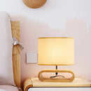 Axyaa Nordic Wood Table Lamp with Cloth Lampshade