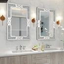 Axyaa Crystal Crush Glass Mirror for Home Decor in Silver Tones