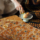 Axyaa Light Luxury Round Bedroom Carpet for Living Room, Retro Fashion Large Area Rug