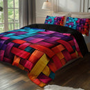 Axyaa Geometric Plaid Duvet Cover Set - 3 Piece All-Season Bedding