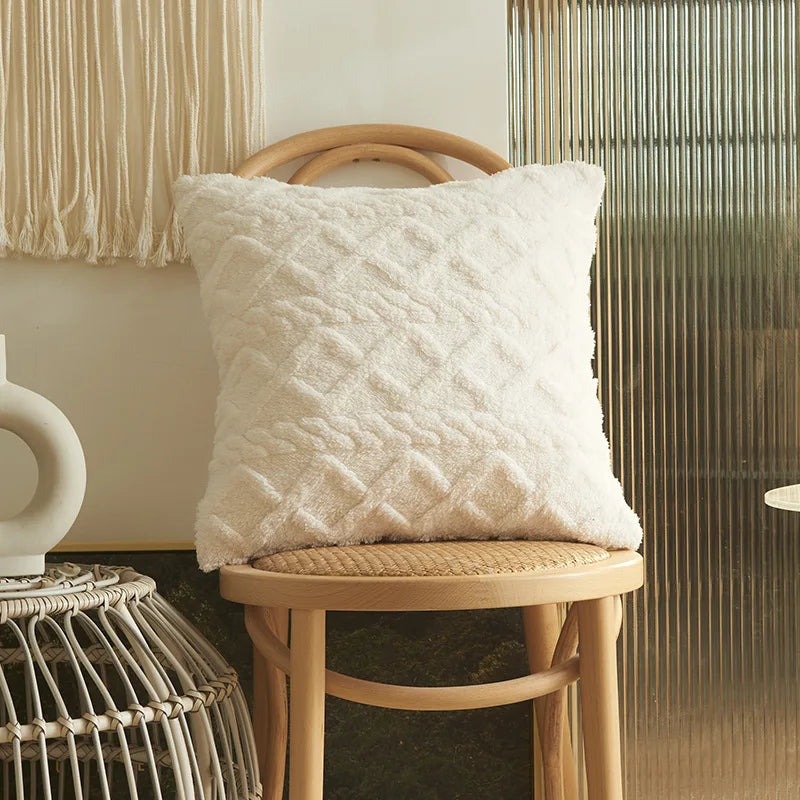 Axyaa Soft Plush 3D Twists Pattern Pillowcase for Home Decor - 45x45/30x50cm