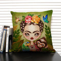 Axyaa Mermaid Linen Cushion Cover for Living Room Sofa Decoration