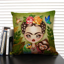 Axyaa Mermaid Linen Cushion Cover for Living Room Sofa Decoration