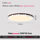 Axyaa Walnut Ceiling Lamp: Modern Ultra-Thin Round Design for Master Bedroom and Living Room