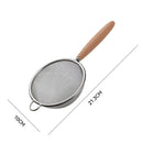 Stainless Steel Colander with Wooden Handle by Axyaa: Multi-function Flour Sieve