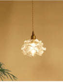 Axyaa Romantic Rose Glass Chandelier - Vintage Brass Luxury Lighting for Living, Dining, Bedroom