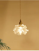 Axyaa Romantic Rose Glass Chandelier: Vintage Brass Bedroom Light Luxe Hanging Lamp