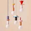 Axyaa Geometric Wood LED Pendant Lamp for Kids Room - Nordic Style