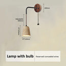 Axyaa Cream Bedside Wall Lamp with Switch - Elegant Wabi Sabi Bedroom Decor