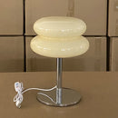 Axyaa Double Layered Egg Tart Girl Desk Lamp: American Retro Bauhaus LED Vintage