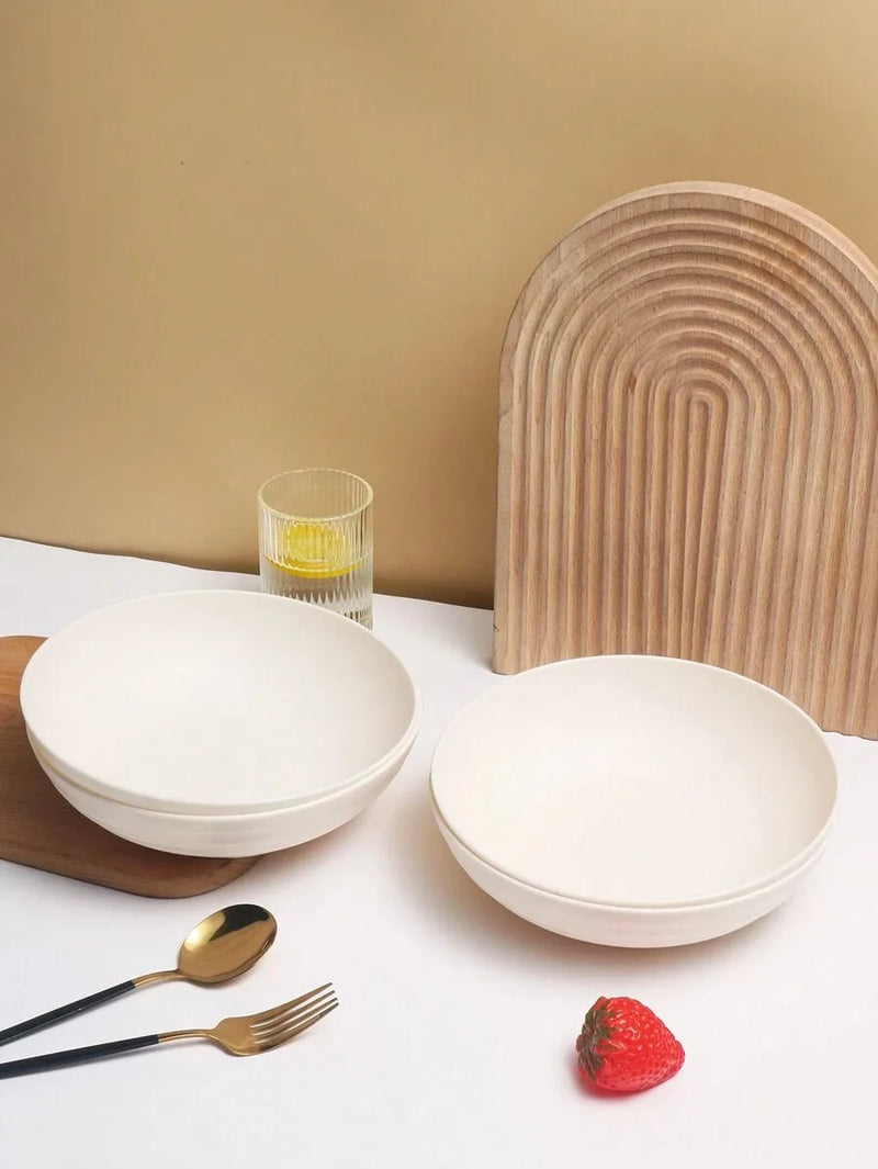 Axyaa Large Beige Bowl Set - Microwave & Dishwasher Safe - 4/8/12 Pieces