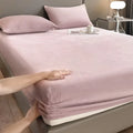 Axyaa Velvet Fitted Sheet & Pillowcase Set | Non-Slip Soft Mattress Cover