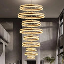 Axyaa Staircase Chandeliers: Modern LED Pendant Lamps for Living Room Lighting