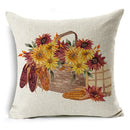 Axyaa Pumpkin Plant Linen Throw Pillowcases for Home Decor