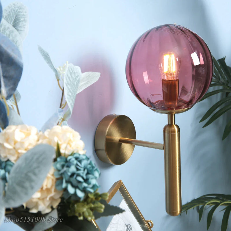 Axyaa Glass Ball LED Wall Light for Modern Bedroom, Bathroom, Stair Lighting