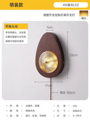 Axyaa Solid Wood Glass Wall Lamp LED Indoor Lighting for Bedroom and Living Room