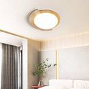 Axyaa D450mm Yellow Stone Wood Style Bedroom Ceiling Light LED Lamp