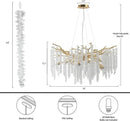 Axyaa Crystal Branch Chandelier - Modern & Elegant Lighting for Living Room & Restaurant
