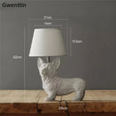 Dog Table Lamp Bedroom Bedside Light Modern LED Puppy Desk Lighting by Axyaa