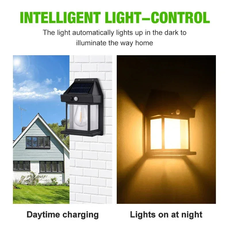 Axyaa Waterproof Solar Wall Lamp with Tungsten Filament for Home Garden