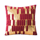 Axyaa Gold Embroidered Dutch Velvet Pillowcase - Geometric Abstract Design