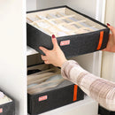 Axyaa Drawer Organizer Set - Gray, Foldable Closet Storage Box with Dividers
