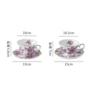 Axyaa Lily Coffee Cup and Saucer Set - Gold-Plated Ceramic Mug for Home or Gift