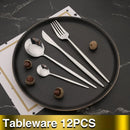 Axyaa Black Gold Stainless Steel Dinnerware Cutlery Set for Dining, Wedding & Restaurant