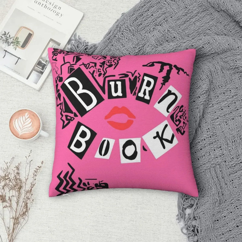 Axyaa Burn Book Mean Girls Pillowcase - Zip Decor Sofa Cushion Cover