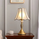 Axyaa Luxe Brass Table Lamp: LED, European Retro Style, Glass Desk Light for Home