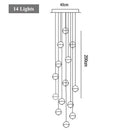 Axyaa Glass Crystal Staircase Chandelier - Luxury Living Room Ceiling Dining Indoor Lighting