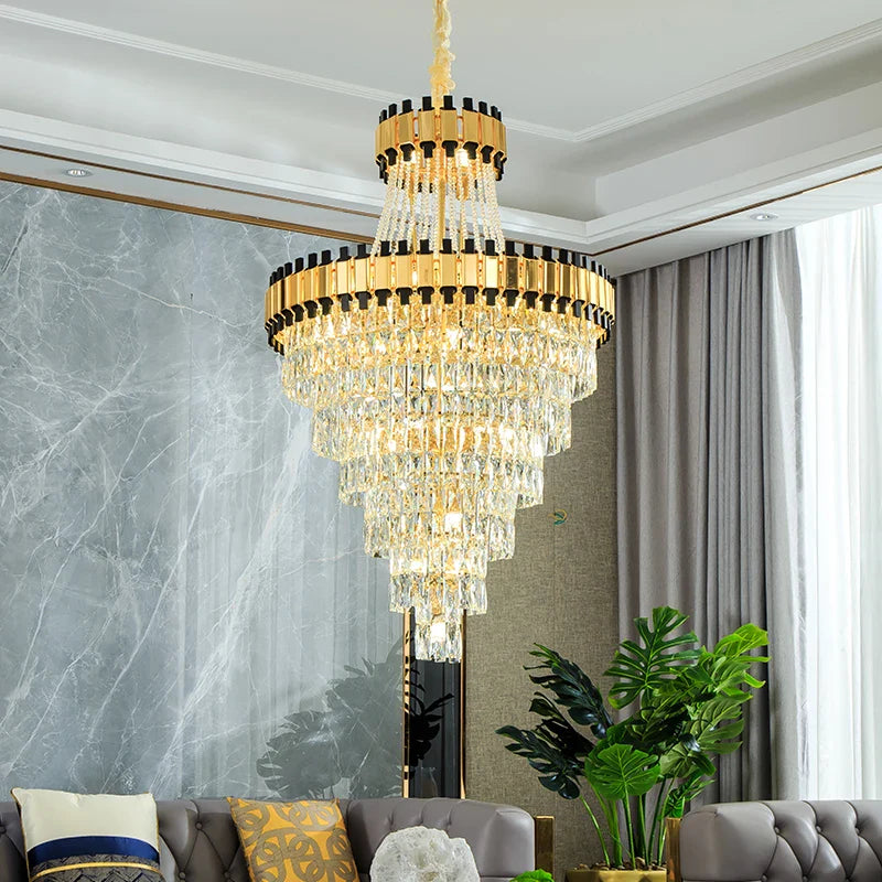 Axyaa Crystal Chandelier: Modern Light Luxury for Villas, Hotels, and Banquet Halls