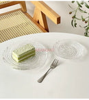Axyaa Nebula Glass Cake Plate: Large Fruit & Dessert Snack Platter - Creative Western Dish