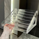 Clear Acrylic Makeup Organizer Rack by Axyaa - Cosmetic Storage Stand for Eyeshadow, Lipstick, Powder