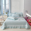 Axyaa Kapok Twill Bed Cover Set with Lace Trim and Pillowcases