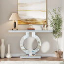 Axyaa Mirrored Console Table, Modern Entryway Table with Thickened Mirror Finish