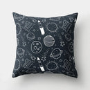 Axyaa Spaceship Astronaut Polyester Throw Pillow Case for Home Decor