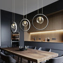 Axyaa Nordic Metal Ring Glass Pendant Light for Home Interior Decor