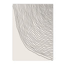 Axyaa Beige Black Lines Abstract Canvas Wall Art: Modern Minimalist Nordic Living Room Decor