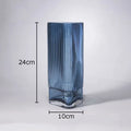 Axyaa Relief Stripe Glass Vase: Modern Minimalism Decor for Flowers, Desk, and Crafts