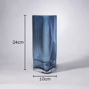 Axyaa Relief Stripe Glass Vase: Modern Minimalism Decor for Flowers, Desk, and Crafts