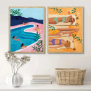 Axyaa Summer Girl Bikini Sail Cloth Poster Modern Nordic Wall Art Print