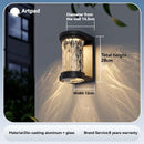 Axyaa Outdoor Black Crystal Wall Light: Waterproof LED Garden Decor for Balcony, Porch, Front Door