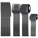 Axyaa Gold Stainless Steel Cutlery Set - 24Pcs Flatware Knife Fork Spoon Dishwasher Safe