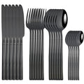 Axyaa 24-Piece Stainless Steel Gold Dinnerware Set with Cutlery & Utensils