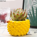 Axyaa Fruits Shape Vase Green Pot Flower Arrangement Creative Cartoon Room Decor